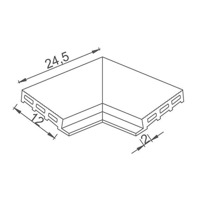 Universal Profiled Antislip Tile - Anthracite