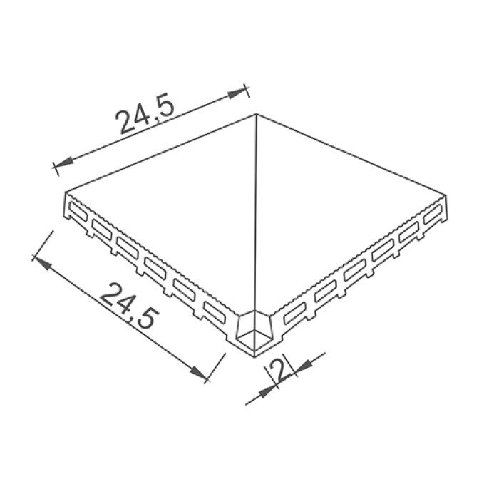 Universal Profiled Antislip Tile - Anthracite