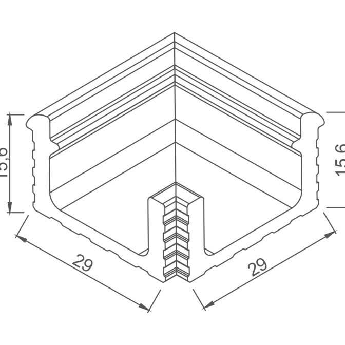 Caniveau profilé de type niche - 2 - Blanc