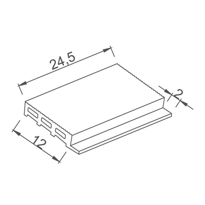 Universal Profiled Antislip Tile - Anthracite