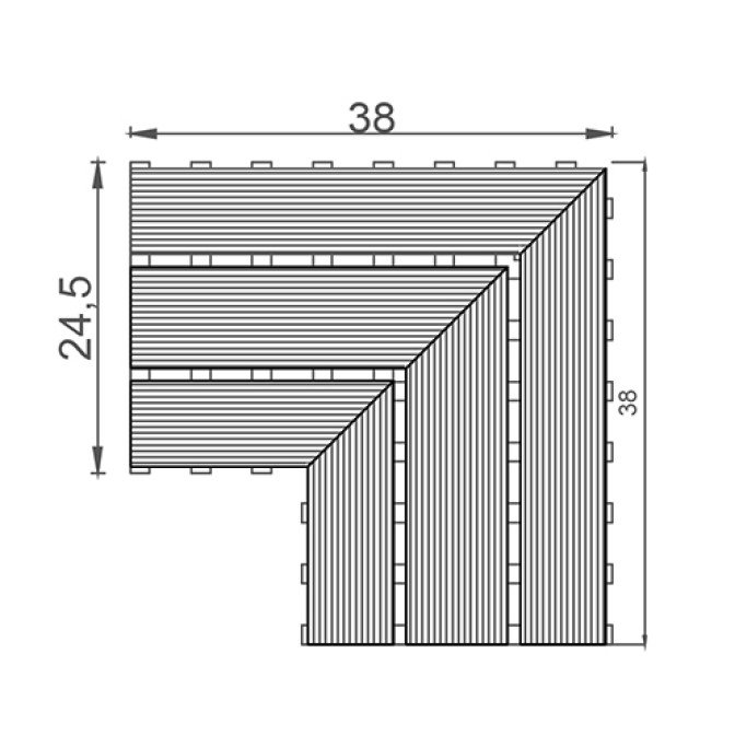 Universal-Porzellan-Gitter und -Ecke - Anthrazit