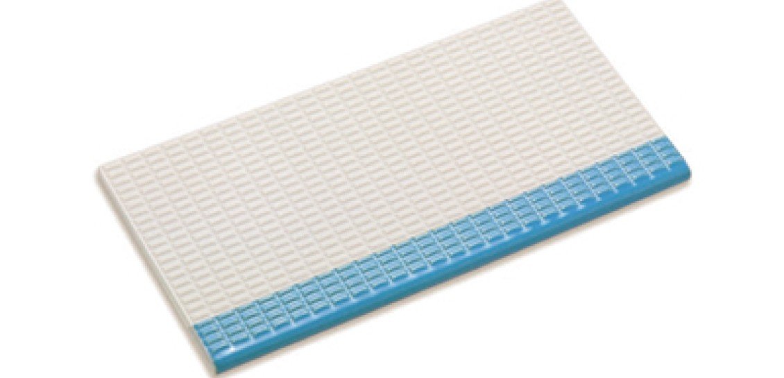 Petit Carre Bevelled Side Step Antislip Tile Semi Glazed - Light Blue